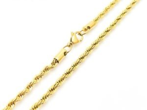 Cadena Lazo 60cm x 4mm acero inoxidable chapado en oro de 18k