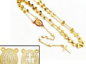 Rosario dorado chapado en oro de 18k