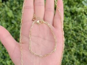 Set collar y pulsera cadena estilo Gucci chapado en oro de 18k