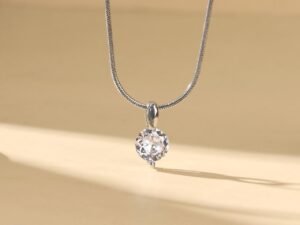 Collar cadena cola de ratón una Zirconia acero inoxidable