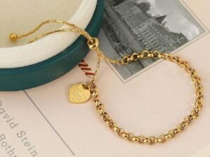 Pulsera ajustable doble corazón