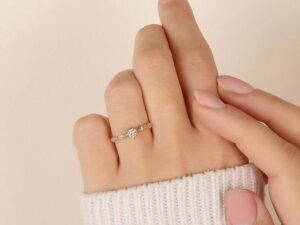 Anillo de promesa zirconia corazon Plata de ley 925