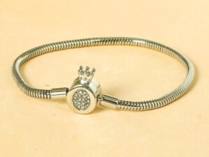Pulsera estilo pandora plateada para charms acero inoxidable