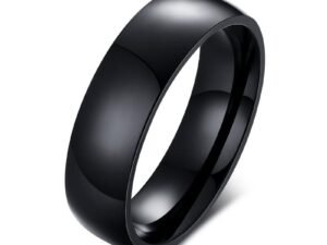 Anillo argolla negra lisa acero inoxidable