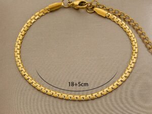 Pulsera Snake 18+5 cm acero inoxidable chapado en oro de 18k
