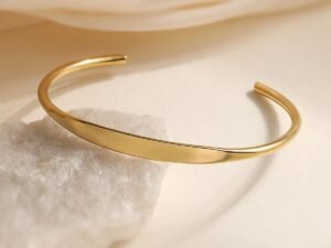 Aro dorado placa lisa acero inoxidable