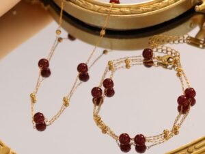 Set piedras corintas acero titanio