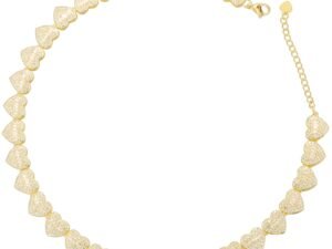 Collar corazones circonitas incrustadas chapada en oro de 18k