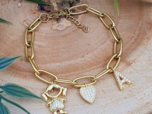 Pulsera personalizada tres dijes