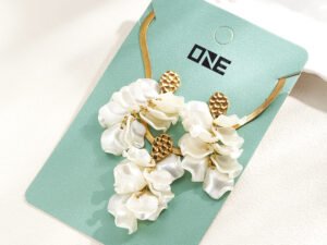 Set petalos acrilicos ivory acero inoxidable chapado en oro de 18k