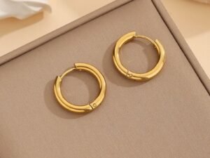 Argollas lisas 1.5 cm acero inoxidable