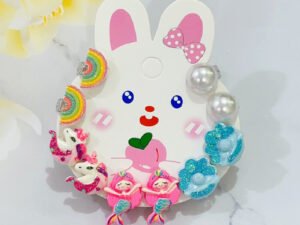 Aretes de presion arcoiris infantil de aleación