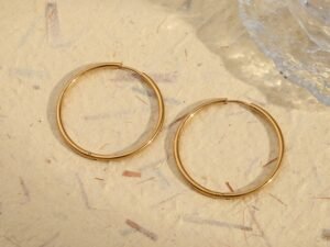 Argollas lisas 35mm acero inoxidable chapado en oro