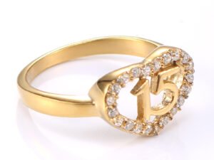 Anillo corazón 15 años acero inoxidable